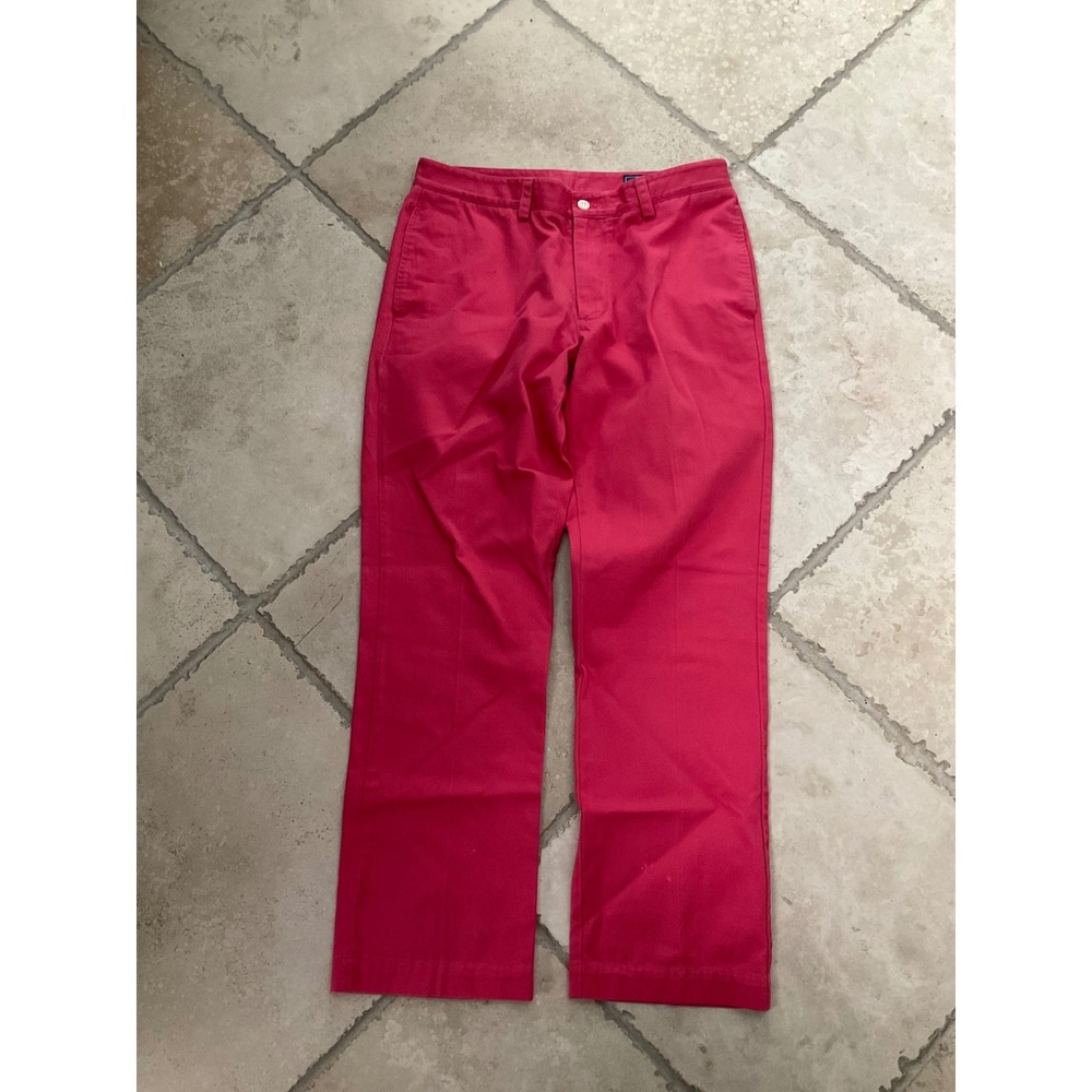Vineyard Vines Men's Slim Fit Club Pant Coral Size 32x29 Pink cotton twill